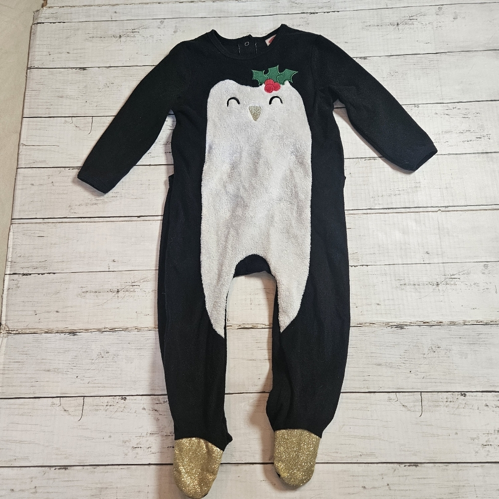 Holiday Time 18 Month Footed Penguin‎ One Piece Holiday